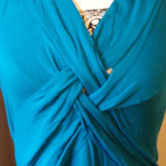 CABLE & GAUGE BLUE KNOTTED SLEEVELESS TOP XL - Picture 2 of 3